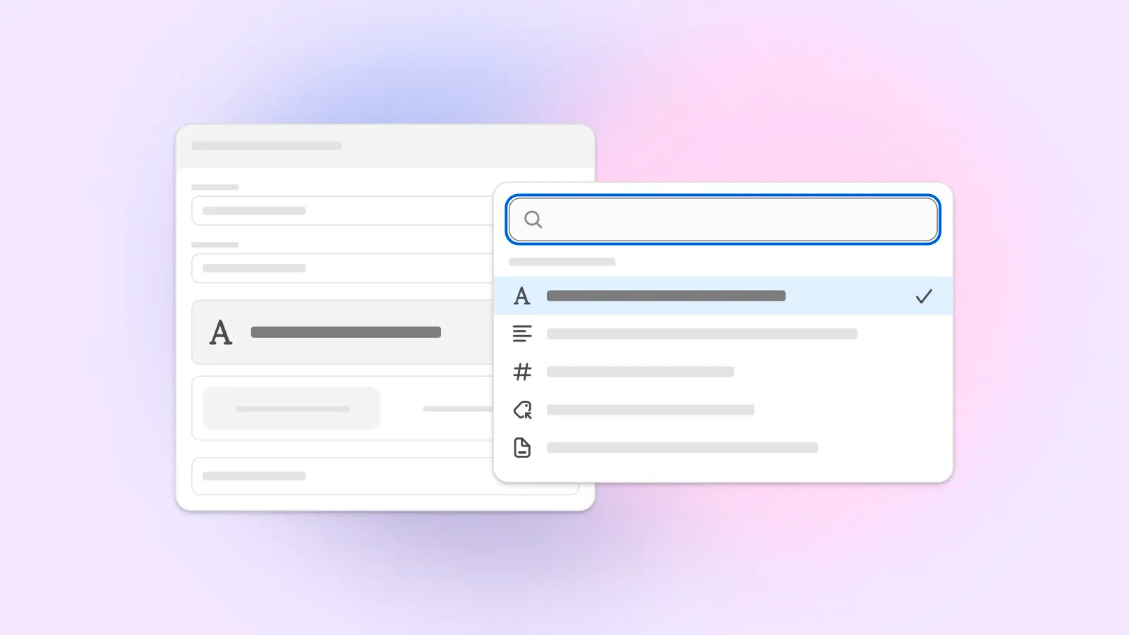Illustration of a menu in a web application with various dropdown options