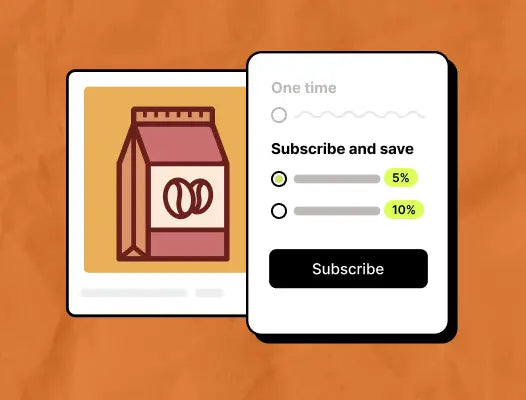 Interface em que o cliente pode escolher entre uma compra única ou um preço com desconto se fizer uma subscrição.
