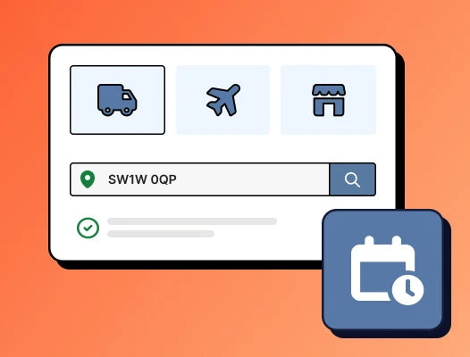 Ilustração minimalista de um widget de qualificação de entrega